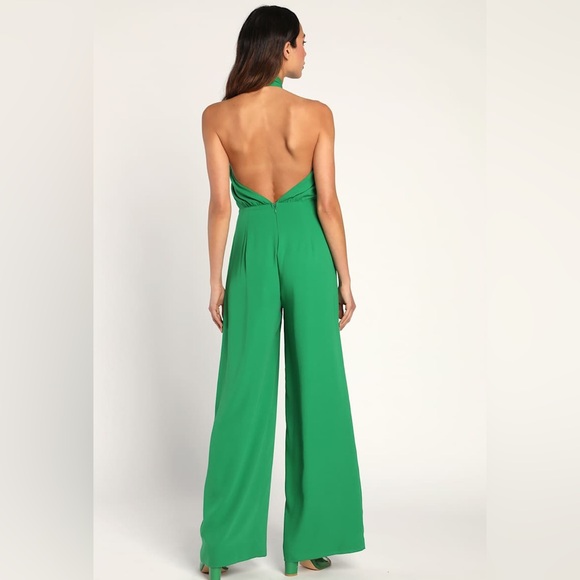 NWT Lulus Knotted Halter Wide Leg  Jumpsuit - Picture 13 of 14